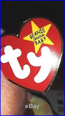 Rare Ty Beanie Baby Peace Bear 1996 Mint Condition In Carrier-retired