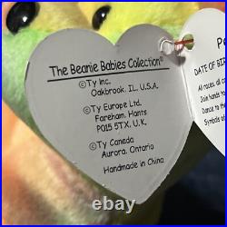 Rare Ty Beanie Baby Peace Bear 1996 Multicolor/ Mistakes