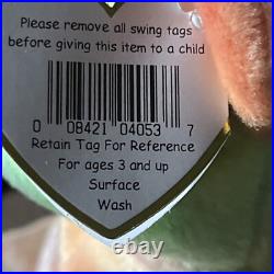 Rare Ty Beanie Baby Peace Bear 1996 Multicolor/ Mistakes