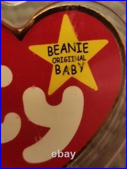 Rare Ty Beanie Baby Peace Bear 1996 Multicolor With Tag Errors