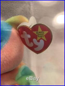 Rare Ty Beanie Baby Peace Bear Original Collectible With Tag Errors
