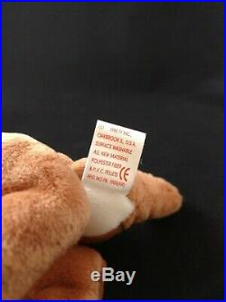 Rare Ty Beanie Baby Pouch the Kangaroo with Swing Tag Errors