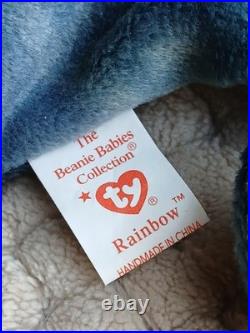 Rare Ty Beanie Baby Rainbow The Iguana Chameleon With Errors