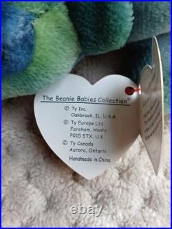 Rare Ty Beanie Baby Rainbow The Iguana Chameleon With Errors