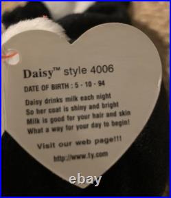 Rare Ty Daisy Cow Beanie Baby PVC Pellets, Tag Errors, Hyphenated Birthday Rare Ty Daisy Cow Beanie Baby PVC Pellets, Tag Errors, Hyphenated Birthday