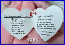 Rare Ty Europe Inky Vintage Ty Beanie Baby 1993 1994 Errors, Bright, Clean, Mint