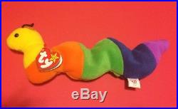 Rare Ty Inch Inchworm Beanie Babies Baby 1995 Pvc Pellets Style 4044 Swing Tag