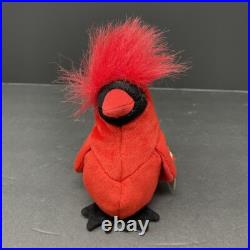Rare Ty Mac the Cardinal Beanie Baby 1998 tag errors 1999