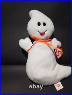 Rare Ty Original 1995 Beanie Baby Spooky The Ghost Discontinued. PVC pellets