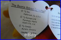 Rare Ty Original Beanie Babies Gobbles The Turkey/Retired Errors Mint