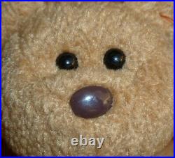 Rare Ty Original Beanie Baby'curly' 1993 Retired Bear With Errors