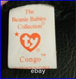 Rare Ty Retired Beanie Baby Congo The Gorilla 1996 Nwt Errors Original Owner