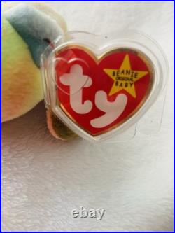 Rare Ty Sammy the Bear Beanie Baby 1998 tag errors 1999 tie-dye rainbow