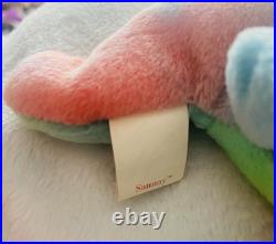 Rare Ty Sammy the Bear Beanie Baby 1998 tag errors 1999 tie-dye rainbow