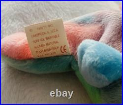 Rare Ty Sammy the Bear Beanie Baby 1998 tag errors 1999 tie-dye rainbow
