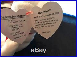 Rare Ty Valentino Beanie Baby Bear with 17 errors. Mint condition