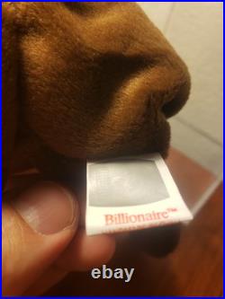 Rare Ty Warner Signed Billionaire Beanie Bear! Made For Employees Only