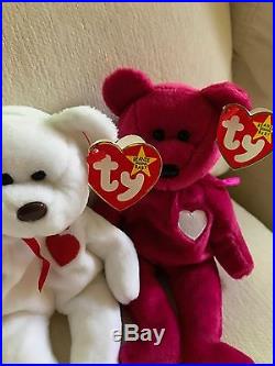 Rare Vintage Beanie Babies Valentino and Valentina Couple, Mint Condition