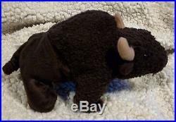 Rare Vtg 6 Error 1998 TY Beanie Babies Roam Stuffed Toy Plush Buffalo Finance