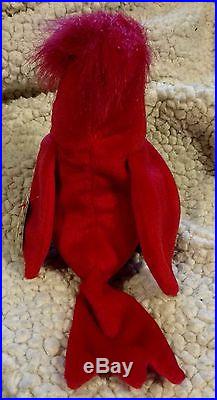 Rare With 3 Errors Vintage 1998 TY Beanie Babies Mac Stuffed Toy Plush Cardinal