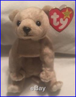 Rare With 3 Errors Vintage 1999 TY Beanie Babies Almond Stuffed Toy Plush Animal