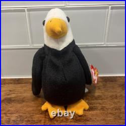 Rare With Errors Retired 3rd Gen 1996 Ty Beanie Baby Babies Baldy The Eagle