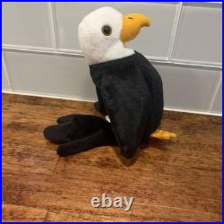 Rare With Errors Retired 3rd Gen 1996 Ty Beanie Baby Babies Baldy The Eagle