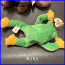 Rare beanie babies with tag errors, Lucky, Smoochy, Roam, Sticky, Scorch, Ants