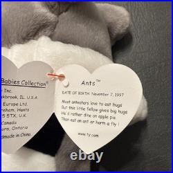 Rare beanie babies with tag errors, Lucky, Smoochy, Roam, Sticky, Scorch, Ants