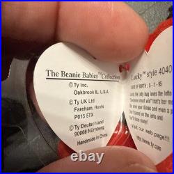 Rare beanie babies with tag errors, Lucky, Smoochy, Roam, Sticky, Scorch, Ants