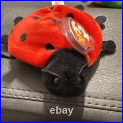 Rare beanie babies with tag errors, Lucky, Smoochy, Roam, Sticky, Scorch, Ants