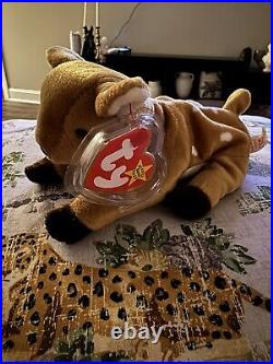 Rare retired Whisper fawn deer beanie baby with Error Tags