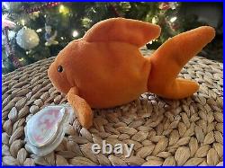 Rare ty beanie baby Goldie the goldfish pvc pellets 1993 tag errors