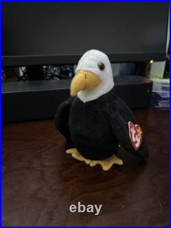 Retired 1996 Ty Beanie Baby Babies Baldy The Eagle RARE