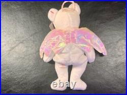 Retired 1998 TY HALO the Angel Bear Beanie Baby Rare with Brown Nose Tag Errors