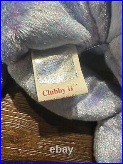 Retired 1999 Ty Beanie Baby Clubby II With Rare Errors Beanie Babies