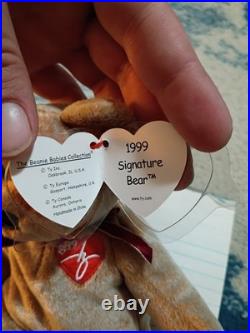 Retired Beanie Babies Signature Bear 1999 Rare With Multiple ERRORS