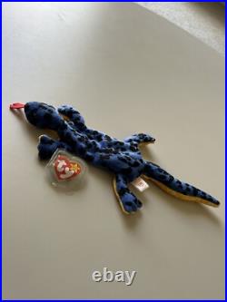 Retired Lizzy Lizard TY Beanie Baby 1995 With Errors PVC Pellets Rare
