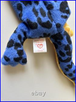 Retired Lizzy Lizard TY Beanie Baby 1995 With Errors PVC Pellets Rare