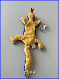 Retired Lizzy Lizard TY Beanie Baby 1995 With Errors PVC Pellets Rare