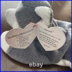 Retired Nanook TY Beanie Baby Rare Original, 1996, With Tag errors