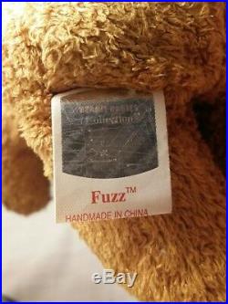 Retired Original Ty Beanie Babies FUZZ bear with rare tag ERRORS