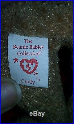 Retired RARE Ty CURLY Beanie Babies with Tag ERRORS