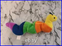 Retired Rare 1995 TY Beanie Baby Inch worm With ERRORS