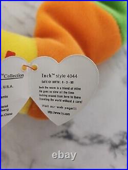 Retired Rare 1995 TY Beanie Baby Inch worm With ERRORS