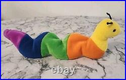 Retired Rare 1995 TY Beanie Baby Inch worm With ERRORS