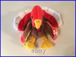 Retired Rare (Original) TY Beanie Baby Gobbles the Turkey 1996, Tag Errors