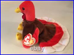 Retired Rare (Original) TY Beanie Baby Gobbles the Turkey 1996, Tag Errors
