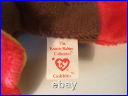 Retired Rare (Original) TY Beanie Baby Gobbles the Turkey 1996, Tag Errors