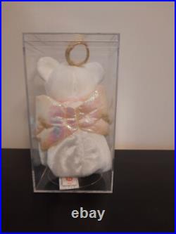 Retired Rare Ty Beanie Babies Halo the Angel Bear Toy withBrown Nose & Tag Errors